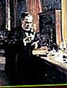 Louis Pasteur en su laboratorio, pintura de Albert Edelfelt, 1885.