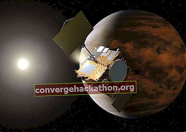 Концепцията на художника за космическата сонда Акацуки, която обикаля около Венера.