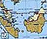 Malasia.  Mapa político: fronteras, ciudades.  Incluye localizador.