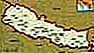 Nepal.  Mapa político: fronteras, ciudades.  Incluye localizador.