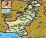 Пакистан.  Политическа карта: граници, градове.  Включва локатор.