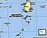 San Vicente y las Granadinas.  Mapa político: ciudades.  Incluye localizador.