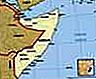 Somalia.  Mapa político: fronteras, ciudades.  Incluye localizador.