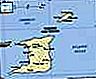 Trinidad y Tobago.  Mapa político: fronteras, ciudades.  Incluye localizador.