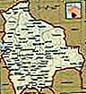 Боливия.  Политическа карта: граници, градове.  Включва локатор.