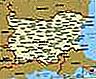 Bulgaria.  Mapa político: fronteras, ciudades.  Incluye localizador.