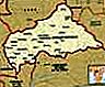 República Centroafricana.  Mapa político: fronteras, ciudades.  Incluye localizador.