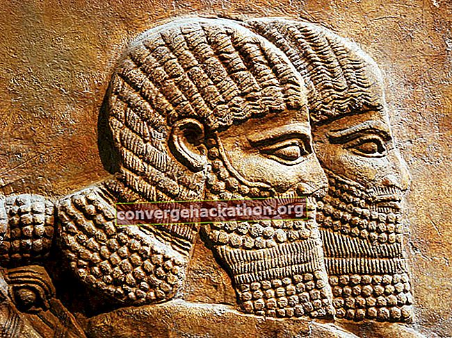 Escultura em relevo de pessoas assírias (Assyrer) no Museu Britânico, Londres, Inglaterra.