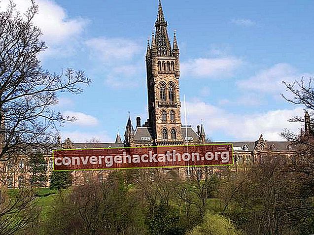 El edificio principal de la Universidad de Glasgow, Glasgow, Escocia.
