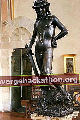 David, escultura en bronce de Donatello, principios del siglo XV;  en el Museo Bargello, Florencia.